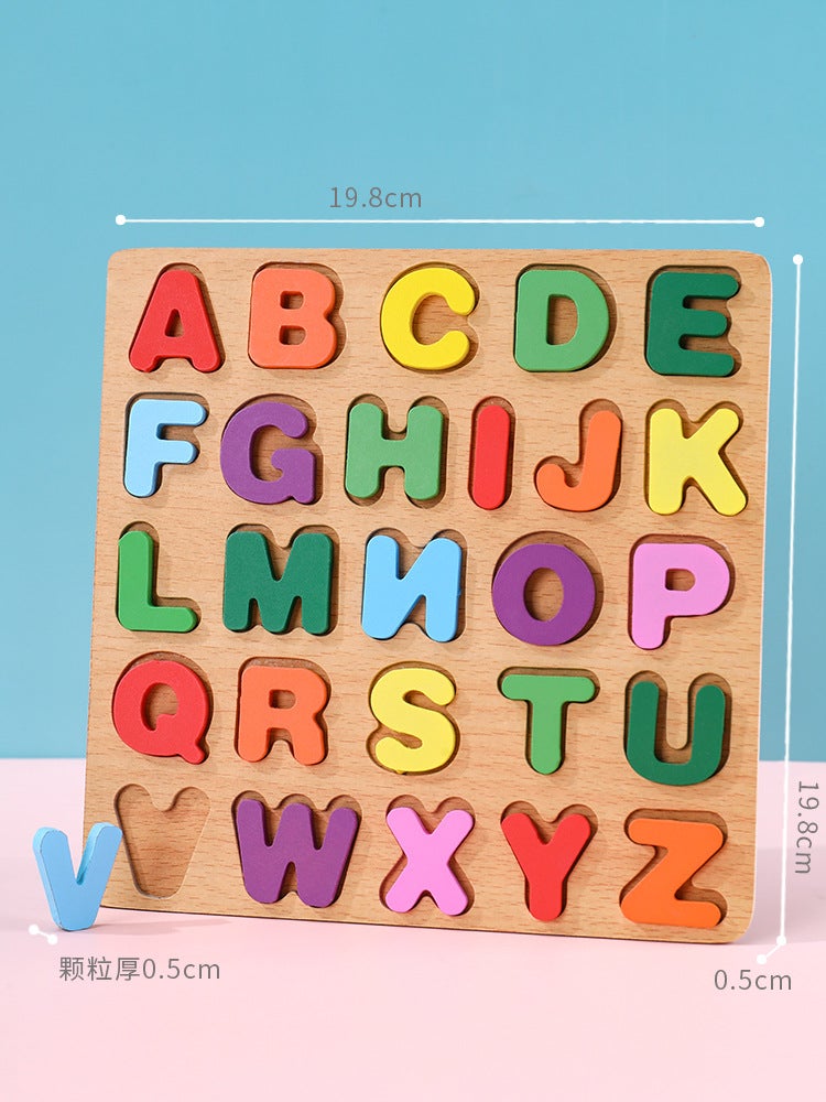 Digital Alphabet Building Blocks Puzzle Babies Recognize Numbers Children'S Early Education Educational Toys Hand-Scratch Board Puzzle Over 2 Years Old - Image 1